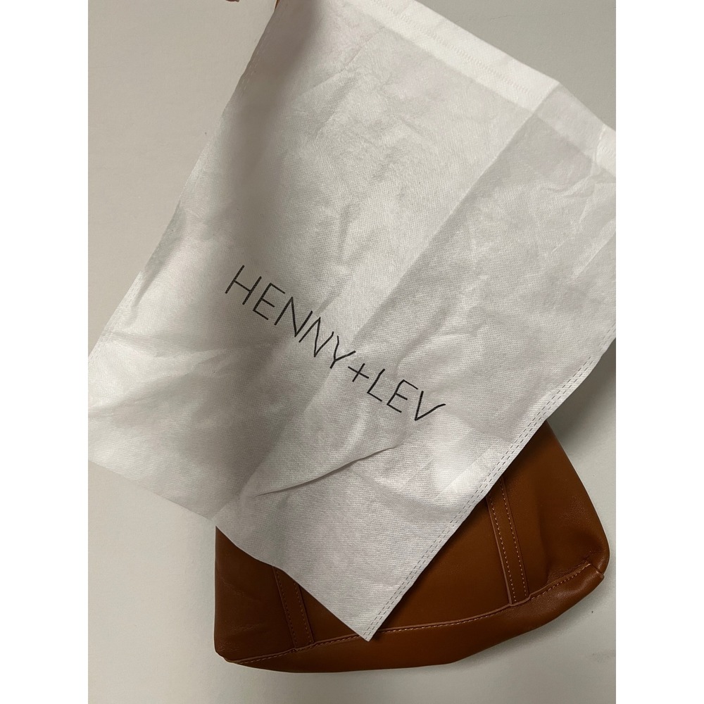 Henny + Lev Vegan Leather Tote Bag Brown Minimalist Shoulder Bag NWT Medium - Picture 4 of 15